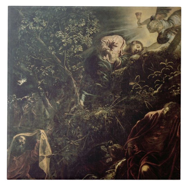 Christ in the Garden of Gethsemane 2 Ceramic Tile (Front)