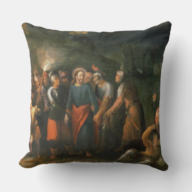 Christ in the Garden of Gethsemane Throw Pillow (Front)