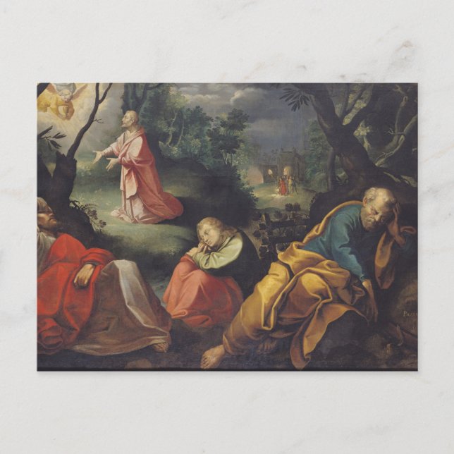 Christ in the Garden of Olives, 1625 Postcard (Front)