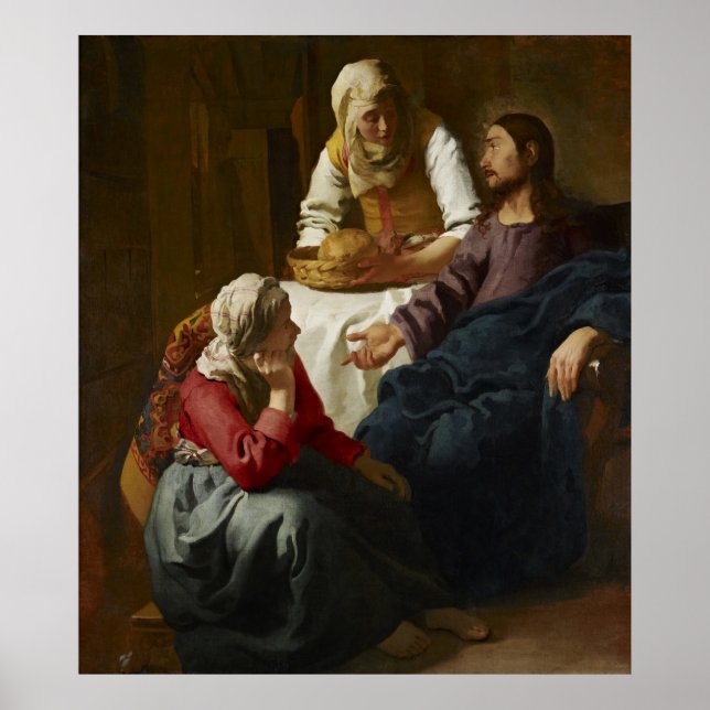 Christ in the House of Martha and Mary by Vermeer Poster (Front)
