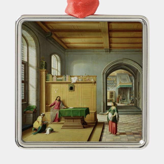 Christ in the House of Martha and Mary Metal Ornament (Front)
