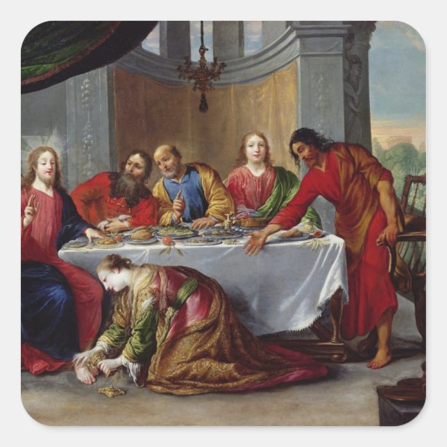 Christ in the House of Simon the Pharisee Square Sticker (Front)