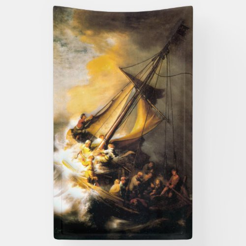 Christ in the Storm on Sea of Galilee_ Rembrandt Banner