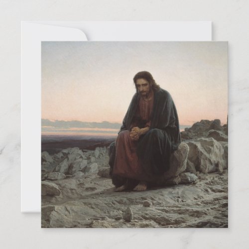 Christ in the Wilderness by Ivan Kramskoi Card