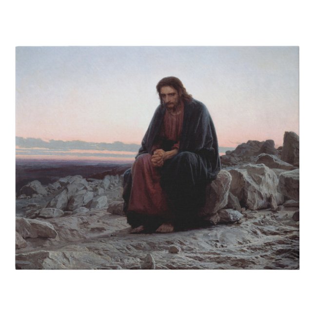 Christ in the Wilderness, Ivan Kramskoi Faux Canvas Print (Front)