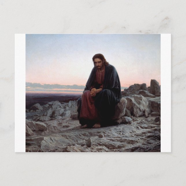 Christ in the Wilderness, Ivan Kramskoi Postcard (Front)