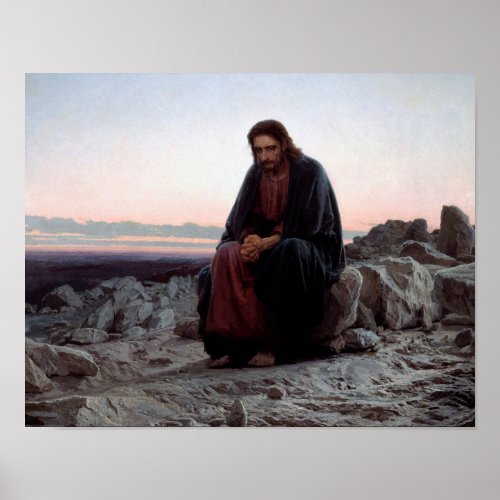 Christ in the Wilderness Ivan Kramskoi Poster