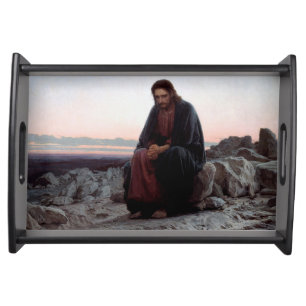 Christ in the Wilderness, Ivan Kramskoi Serving Tray