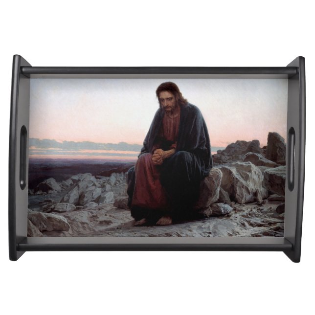 Christ in the Wilderness, Ivan Kramskoi Serving Tray (Front)