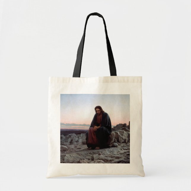Christ in the Wilderness, Ivan Kramskoi Tote Bag (Front)