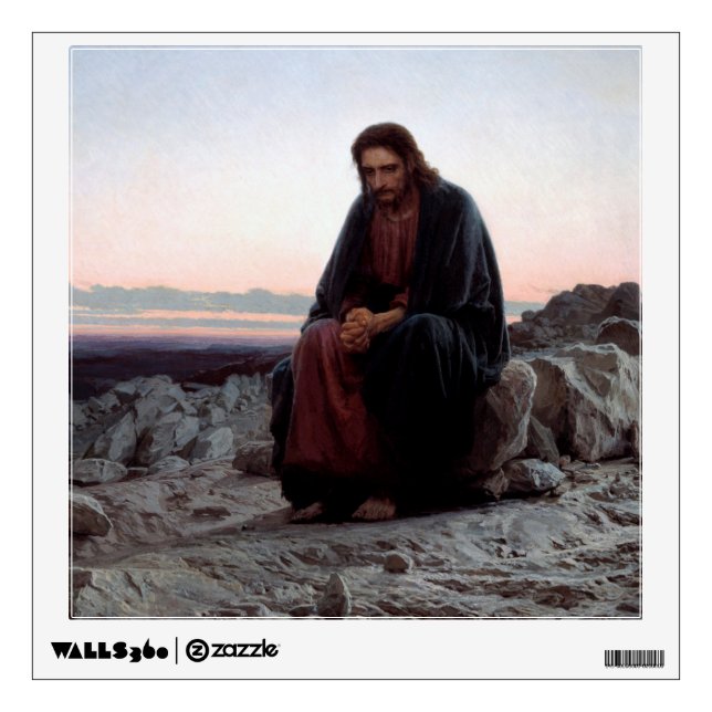Christ in the Wilderness, Ivan Kramskoi Wall Decal (Front)
