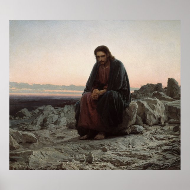 Christ in the Wilderness – Kramskoi Art Print (Front)