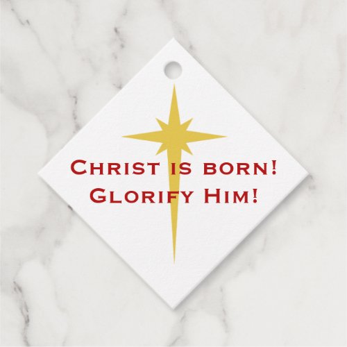 Christ is born  Christmas gift tag