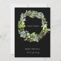 Christ is Born Christmas Greenery Black Christmas