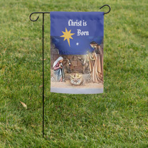 Christ is Born Garden Flag