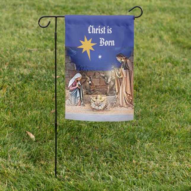 Christ is Born  Garden Flag (In SItu)