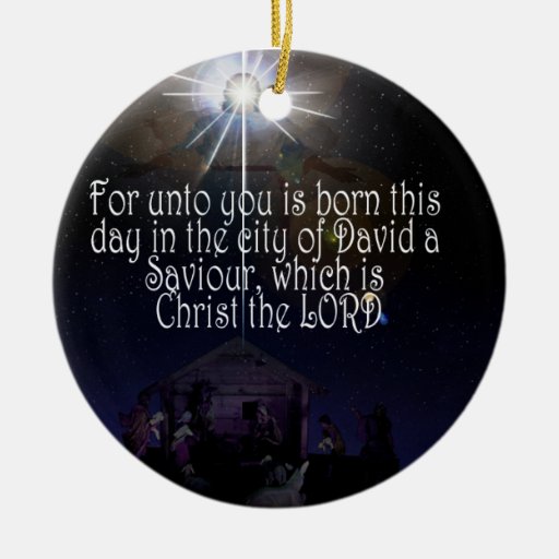 CHRIST IS BORN ORNAMENT Luke 2:11 | Zazzle