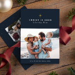 Christ is Born religious Christmas collage Holiday Card<br><div class="desc">This one-photo Christmas card features the traditional Orthodox Christian nativity greeting - "Christ is Born! Glorify Him!" on a navy blue background with a gold star to celebrate the true meaning of the holiday. This card is the perfect way to send faith-driven greetings this Christmas season and celebrate the birth...</div>
