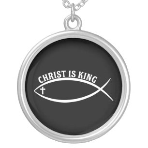 Christ Is King Silver Plated Necklace