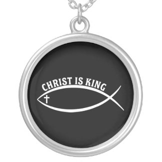 Christ Is King Silver Plated Necklace