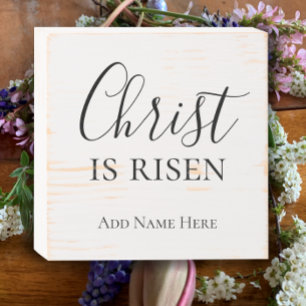 Christ is Risen Custom Christian Easter Farmhouse Wooden Box Sign