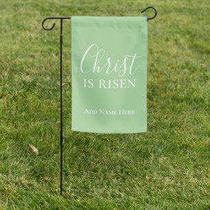 Christ is Risen Custom Green Christian Easter Garden Flag