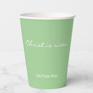 Christ is Risen Custom Pastel Green Church Easter  Paper Cups