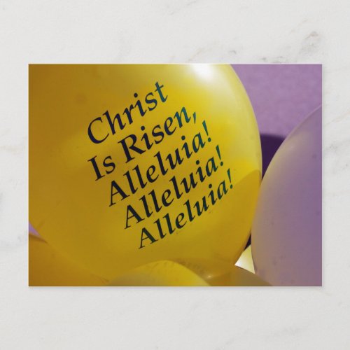 Christ is Risen__Easter Balloon Holiday Postcard