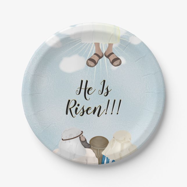 Christ Is Risen Easter Paper Plates (Front)