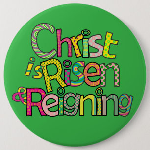 Christ is Risen Eng I 6x6 w/Easel Back Button