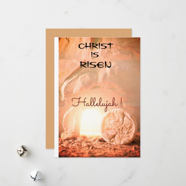 Christ is Risen Hallelujah Easter card (Front/Back In Situ)