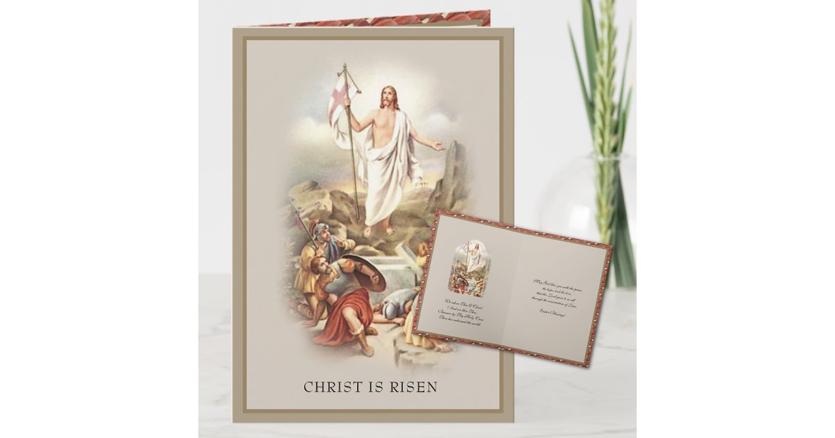 Christ is Risen Happy Easter Resurrection Holiday Card | Zazzle