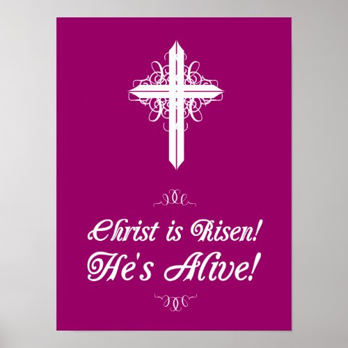 Christ is Risen Hes Alive Easter Poster 12x16