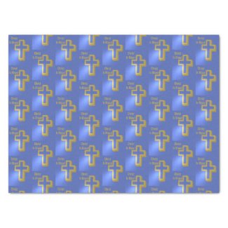 Christ is Risen Holiday Pattern Golden Cross Blue