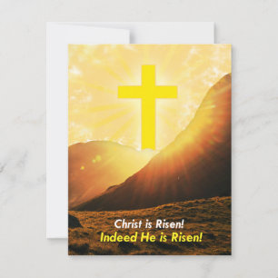 "Christ is Risen" in English Easter Holiday Card