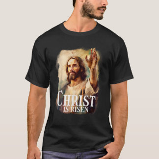 Christ is Risen Jesus Portrait Christian Faith Eas T-Shirt