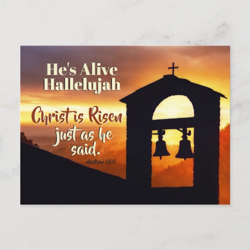 Christ is Risen Just as He Said Matthew 28 Easter Holiday Postcard