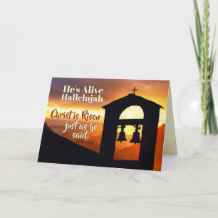 Christ is Risen Matthew 28:5-6 Easter Bible Verse Holiday Card