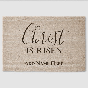 Christ is Risen   Personalized Christian Easter Fiber Doormat