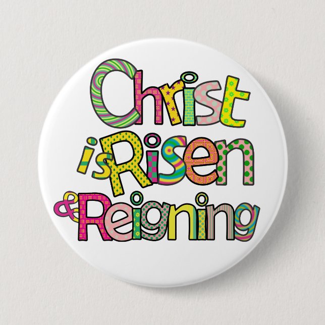 Christ is Risen & Reigning I Colossal 3x3 Button (Front)