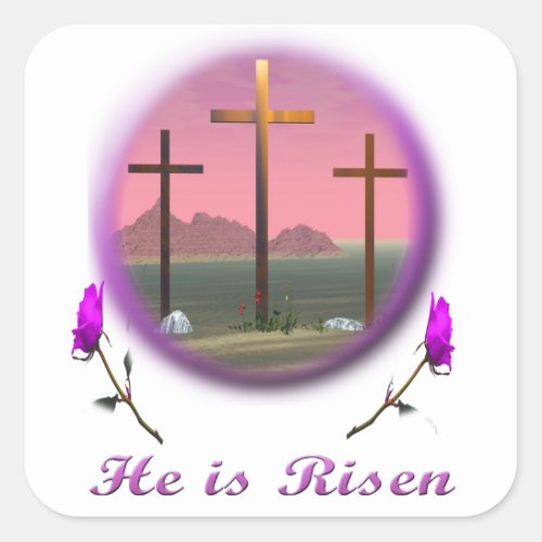 Christ is Risen Square Sticker