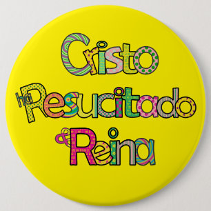 Christ is Risen Ylw Esp I  Button