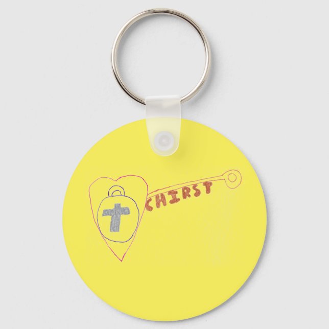 Christ is the Key Basic Button Keyring (Front)