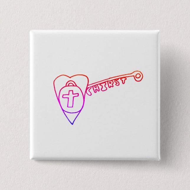 Christ is the Key Square Badge Button (Front)