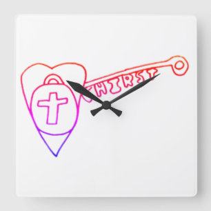 Christ is the Key Square Wall Clock