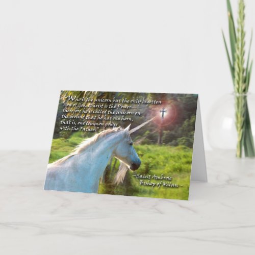 Christ is the Unicorn St Ambrose Quote Card