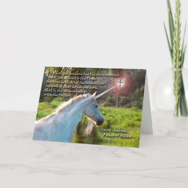 Christ is the Unicorn St. Ambrose Quote Card (Front)