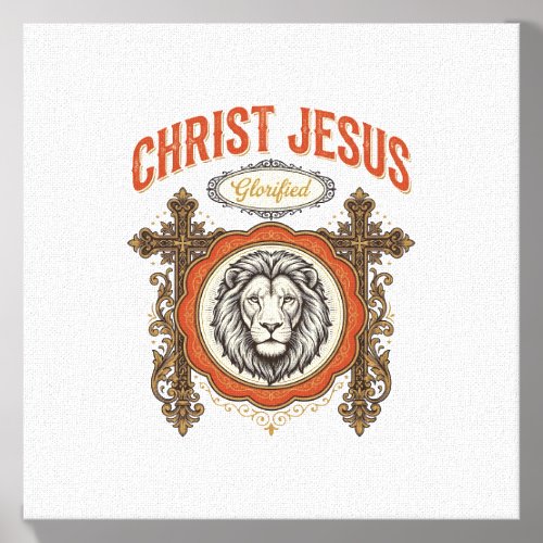 Christ Jesus Vintage Lion Faith Canvas Photo Tile