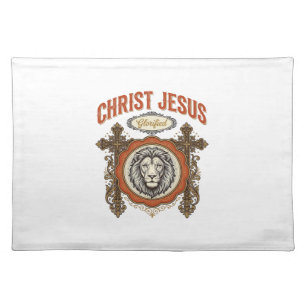 Christ Jesus Vintage Lion Faith Cloth Placemat