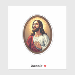 Christ Light Crest Vintage Engraving White Tee 2 Sticker